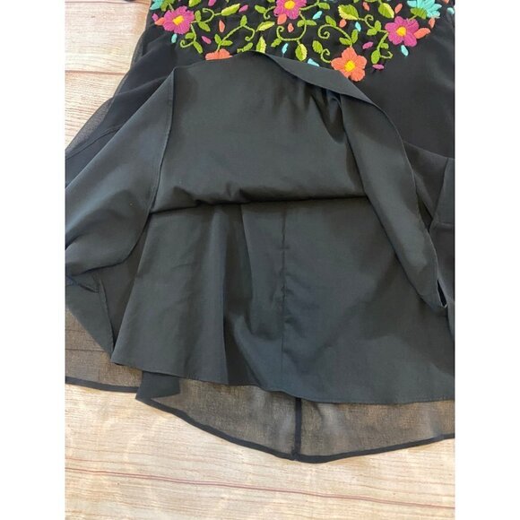 Judith March Women's Black Embroidered Short Sleeve Mini Dress - Small - Picture 10 of 12